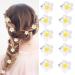 10PCS Mini Flower Hair Clips Small Cute Tiny Mini Claw Clips Flower Clips For Women Girls One Size White