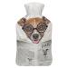 Dog made of newspaper hot water bottle with cover plush bed bottle hand warmer for adults and children 26.5X15.3cm