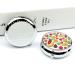Round Pill Box with Vegetable & Fruit Print - 3 Compartment Portable Metal Pill Organizer - Buy Online on GoSupps.com
