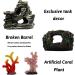 PietyPet 15pcs Fish Tank Decorations: Resin Broken Barrel, Cave Rock, Plastic Plants, Hideout Ornaments - Aquarium Decor Set - Buy Online on GoSupps.com