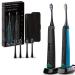 Tristan auron double pack sound toothbrush with 55 000 vibrations 60 days of battery 5 plaster modes 2 min. Timer travel case 4 brush heads - electrical toothbrush Sonicmaster (black+blue) set 3 - double pack