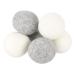 sourcing map 6 Pcs Wool Dryer Balls 2.6 Inches Wool Laundry Dryer Balls for Reducing Clothing Static and Wrinkles White and Light Grey