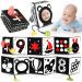 YOGINGO Black and White High Contrast Sensory Toys with Baby Mirror