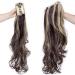 SEGO Ponytail Extension - Realistic Wavy Hair Piece | Dark Brown & Ashblond | 24-Inch (61cm) - 150g Voluminous Hair Extension - Buy Online on GoSupps.com