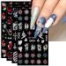 JMEOWIO 3D Embossed Christmas Nail Art Stickers Decals Self-Adhesive 5D Colorful Snowflake Winter Holiday Nail Supplies Nail Art Design Decoration Accessories 4 Sheets