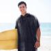 Surf Poncho Changing Towel Robe - Hooded Wetsuit Change Poncho for Adults - Water Absorbent - Oversized Black - Buy Online on GoSupps.com