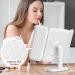 GoSpire Trifold Makeup Mirror with 10X/5X/3X/1X Magnification, 74 Led Lights, 3 Light Colors & Adjustable Brightness - LED Vanity Mirror for Women in White - Buy Online on GoSupps.com