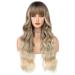 Faelbaty wig with long curls blonde wig with pony ombre dark brown to blond wig for women wig with long curls for girls natural wig cosplay wig (25 "r2/10/613#)