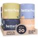 Betterway Bamboo Toilet Paper 3 PLY - Eco Friendly, Sustainable Toilet Tissue - 12 Double Rolls & 360 Sheets Per Roll - Septic Safe - Organic, Plastic Free, Compostable & Biodegradable - FSC Certified 12 Count (Pack of 1)