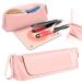 Hair Tools Travel Bag with Heat Resistant Mat 2-in-1 Heat Resistant Hair Travel Bag for Flat Irons Straighteners Curling Iron Haircare Accessories Hair Tool Organizer Travel Essentials Pink