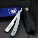 Buy Folding Barber Shavette Razor in Grey - Straight Cut Throat Razor for Men with Leather Pouch & Box - International Shipping Available - Buy Online on GoSupps.com
