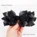 Black and Silver Big Bow Barrettes for Women - Elegant Decorative Hair Accessories for Party and Wedding - Set of 2 - Buy Online on GoSupps.com