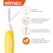 Elmex Interdental Brush Yellow Size 4 (0.7mm) - 8 Pieces | Medium Space Cleaning | 2-Pack | International Shipping - Buy Online on GoSupps.com