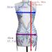 Handmade Full Body Rhinestone Applique on Nude Net - Clear AB Crystal Stones - Dress Patch - Buy Online on GoSupps.com