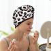 Leopard Print Microfiber Hair Towel - Super Absorbent Quick Dry Turban for Curly Hair | Women's & Kids Bonnet Cap - Buy Online on GoSupps.com