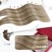 Moresoo Bonding Extensions | Real Hair U-Tip Keratin Extensions | Blond Strands | Remy Hot Fusion | #P9A/60 Light Brown & Platinum Blond | 50g 50cm - Buy Online on GoSupps.com