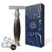 Velure Safety Razor - Premium Single Blade Razor for Men and Women Double Edge Safe and Quality Shaving Wooden Handle for Exceptional Control comes with 10 Platinum-Coated Stainless Steel Blades