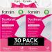 FOMIN Acidified Travel Deodorant Wipes For Women & Men - 30 Count - Patchouli Blossom - pH Balanced Mini Deodorant Travel Size Wipes - Plastic-Free Individually Wrapped Underarm Body Wipes Patchouli Blossom 15 Count (Pack of 2)