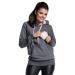 Zeta Ville - Women's Maternity Nursing Hood Sweatshirt Activewear Zippers - 324c 8 Graphite Melange
