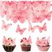 40 Pcs Pink Butterfly Cupcake Decoration Butterfly Edible Wafer Cupcake Toppers 3D Edible Butterfly Cake Topper Party Wedding Anniversary Birthday Party Cupcake Decoration - Buy Online on GoSupps.com