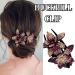 Rhinestone Double Flower Hair Clip - Crystal Glitter Hair Comb for Women - Buy Online on GoSupps.com