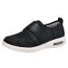 Women's Relief Diabetic Shoes Summer Extra Wide Widths Walking Edema Sneakers Adjustable Strap Easy On/Off for Support Swollen Feet (Color : Gris Size : 12)