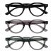 Opulize Rio Reading glasses with blue light filter - flattened frame - women & men - spring hinges - B53-1 +1.00 Magnification glossy black - transparent dark green - transparent medium -sized
