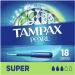 Tampax Pearl Plastic Super Absorbency Unscented Tampons 18 Count One Size - Buy Online on GoSupps.com