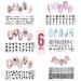 Longbest Nail Stamping Plate 6pcs Nail Art Stamp Template Set DIY Printing Manicure Tool Nail Art Decorations for Women