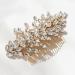 SWEETV Rhinestone Wedding Hair Comb Clip for Brides Hair Accessories Bridal Hair Pieces Wedding Hair Accessories for Brides Gold