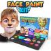 Desire Deluxe Face Paint Kit Palette - Kids & Adult Washable Halloween Makeup Set with Body Brush, Glitter, Stencil, Tattoo - Great Gift for Christmas & Birthday - Buy Online on GoSupps.com