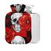 Skull Poppies Hot Water Bottle with Cover 2L Large Hot Water Bag for Cramp Pain Relief