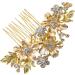 Duontyye Wedding Bridal Hair Combs Vintage Imitation Crystal Hairpins Prom Jewelry Gold Silver Flower Pattern Hair Accessories Pins Women Gold - Buy Online on GoSupps.com