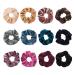 12 Pieces of Velvet Hair Ties French Large Hair Ties Extra Large Hair Ties Women's Hair Ties Suitable for Masquerades Parties Birthdays Daily Wear (12 Colors)