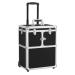 Yaheetech Professional Makeup Case - Aluminum Rolling Cosmetic Organizer Artist Travel Portable Makeup Trolley Cosmetic Case Beauty Train Case Black