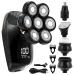 Electric Razor for Men 5 in 1 Mens Rechargeable Bald Head Electric Shaver 7 Floating Heads Beard Nose Ear Hair Trimmer Razor Clipper Facial Black