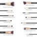 Qivange Professional Makeup Brushes Set with Holder and Cleaner - Black/Rose Gold (12pcs) - Buy Online on GoSupps.com