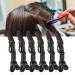 6pcs Black Crocodile Hair Sectioning Clips Non-Slip Single Prong Hairpins for Salon Hairdressing Styling