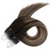 Ugeat Real Hair Extensions Microring #4/18/4 - Brown Balayage Chocolate Brown Dark Ashblond Micro Loop Extensions 50cm 50g - Buy Online on GoSupps.com