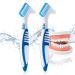 Annhua 2 Denture Brush with Double Side Soft Bristles Denture Cleaning Toothbrush for Cleaning Denture Retainers Invisible Braces