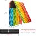 Travel Lipstick Organizer Case - Portable Makeup Bag with Mirror | Abstract Rainbow Stripes Design - Buy Online on GoSupps.com