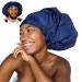 TTAT Shower Cap Jumbo Size for Men & Women With Afro  Long Dreadlocks  Locs  Box Braids  Coily  Voluminous & Long Hair  Waterproof  Washable  Reusable & Adjustable (Blue)
