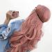 Xingyu 22 Inches Rose Gold Pink Synthetic Lace Front Wigs for Women Wavy Hair Pastel Pink High Temperature Long Hair for Women Replacement Wigs Sunny Hair Natural Looking for Party