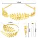 15-Piece Greek Goddess Costume Set: Golden Leaves Bridal Crown, Pearl Earrings, Hair Pins - Classic Style - Buy Online on GoSupps.com
