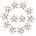 PAGOW 12PCS Mini Pearl Claw Clip Retro Hair Clips with Daisy Flower Sweet Artificial Bangs Clips Decorative Hair Accessories for Women Girls
