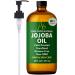 Jojoba Oil 16 fl oz Glass Bottle with Pump Cold-Pressed Unrefined & Hexane-Free Jojoba Oil for Hair Skin & Face Natural Moisturizer & Lightweight Carrier Oil for Essential Oils & Massage