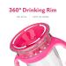 Nuby 360 Edge 2 Stage Drinking Rim Cup with Handles & Cover 8oz Flower Crowns Pink - 12M - Buy Online on GoSupps.com