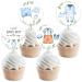 kreat4joy 36pcs Baby Shower Cupcake Toppers Boy Baby Clothes Shower Decorations Boy Baby Shower Cupcake Toppers A Sweet Baby Boy Is On The Way Gender Reveal Birthday Theme Party Supplies Blue