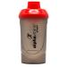 Alphavitalis protein protein Shaker 600 ml |Sport Fitness Bodybuilding |BPA free |leak -proof |With screw cap and sieve for creamy shakes |Black red smoked / red