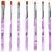 99nails Gel Brush Pink Handle Set of 7 Acrylic Nail Art Brushes Nail Design UV Gel Synthetic Hair Nail Gel Color Gel Nail Modelling